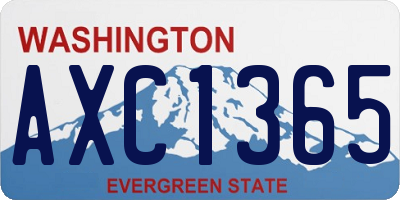 WA license plate AXC1365