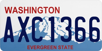 WA license plate AXC1366