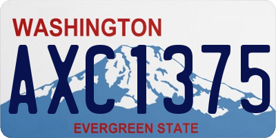 WA license plate AXC1375