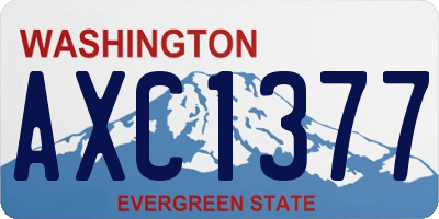 WA license plate AXC1377