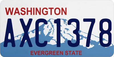 WA license plate AXC1378