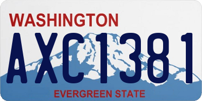 WA license plate AXC1381