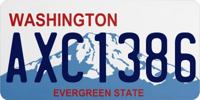 WA license plate AXC1386