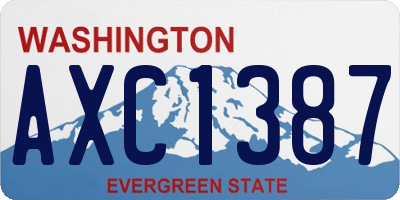 WA license plate AXC1387