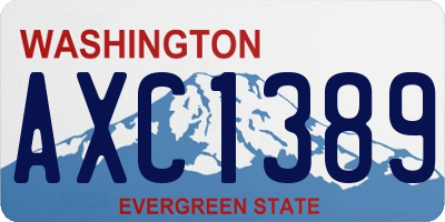 WA license plate AXC1389