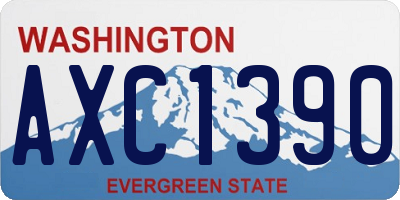WA license plate AXC1390