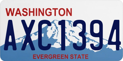 WA license plate AXC1394