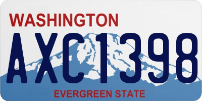 WA license plate AXC1398