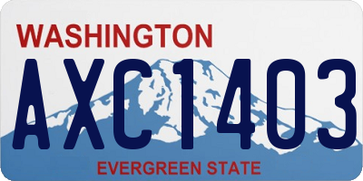 WA license plate AXC1403