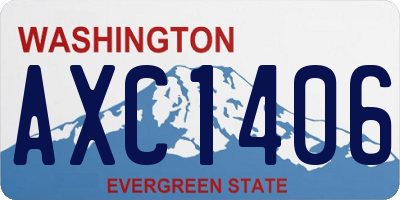 WA license plate AXC1406