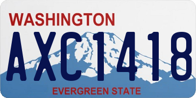 WA license plate AXC1418