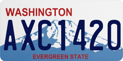 WA license plate AXC1420