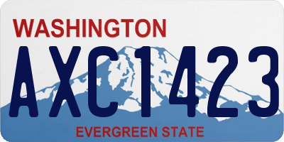 WA license plate AXC1423
