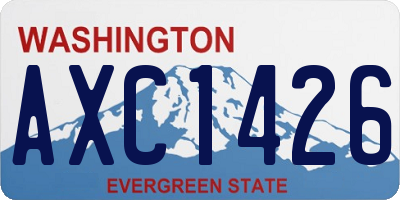 WA license plate AXC1426