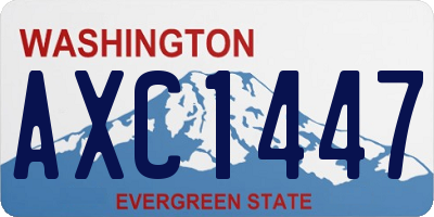 WA license plate AXC1447