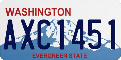 WA license plate AXC1451