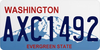 WA license plate AXC1492
