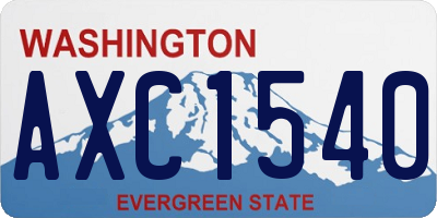 WA license plate AXC1540
