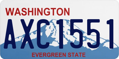 WA license plate AXC1551