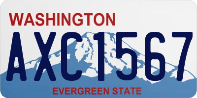 WA license plate AXC1567