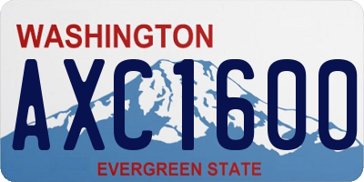 WA license plate AXC1600