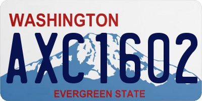 WA license plate AXC1602