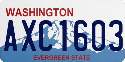 WA license plate AXC1603