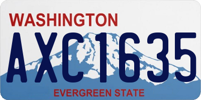 WA license plate AXC1635