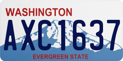 WA license plate AXC1637