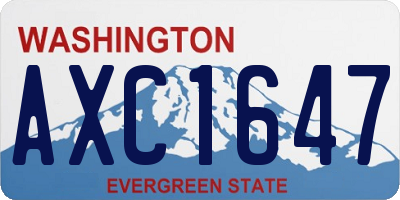 WA license plate AXC1647