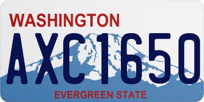 WA license plate AXC1650