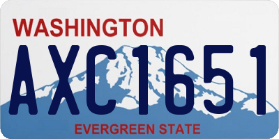 WA license plate AXC1651