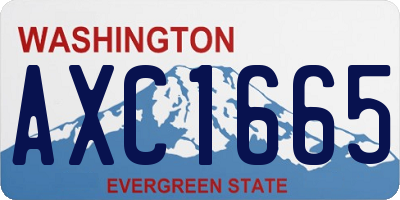 WA license plate AXC1665