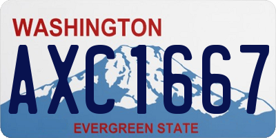 WA license plate AXC1667