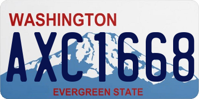 WA license plate AXC1668