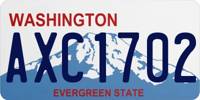 WA license plate AXC1702