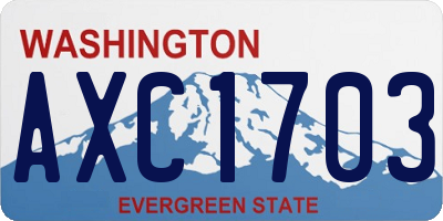 WA license plate AXC1703