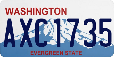 WA license plate AXC1735