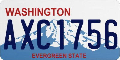 WA license plate AXC1756