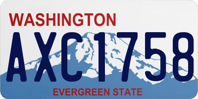 WA license plate AXC1758