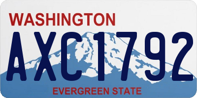WA license plate AXC1792