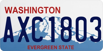 WA license plate AXC1803