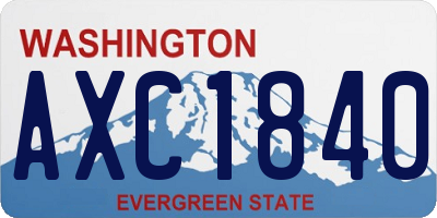 WA license plate AXC1840