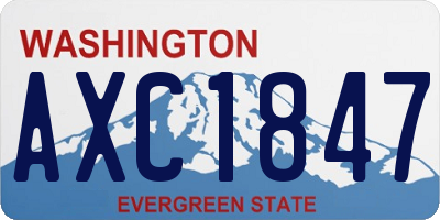 WA license plate AXC1847