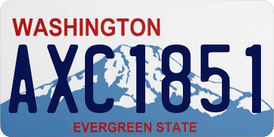 WA license plate AXC1851