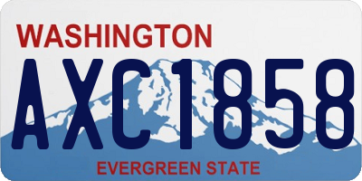 WA license plate AXC1858