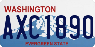 WA license plate AXC1890