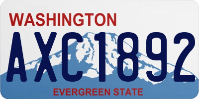 WA license plate AXC1892