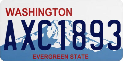 WA license plate AXC1893
