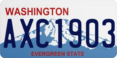 WA license plate AXC1903